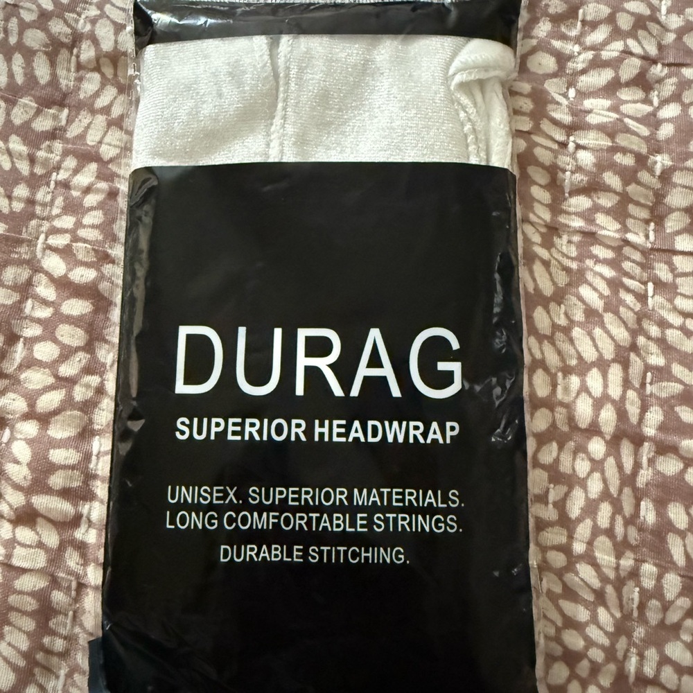 Durag Superior Headwrap - White Unisex Scarf